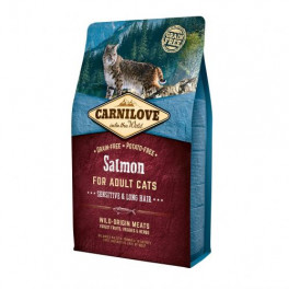Сухий корм Carnilove Cat Sensitive & Long Hair для котів з чутливим травленням, лосось, 2 кг