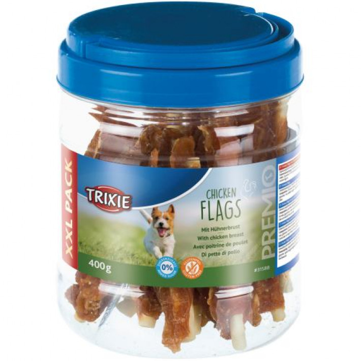Ласощі Trixie Premio Chicken Flags для собак куряче філе банка 400 г