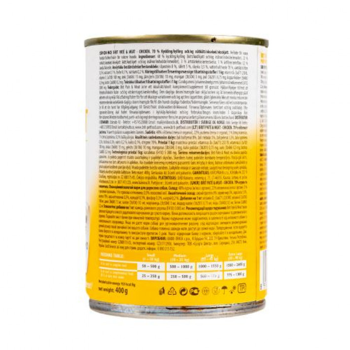 Вологий корм Brit Care Pate & Meat для собак, з куркою, 400 г