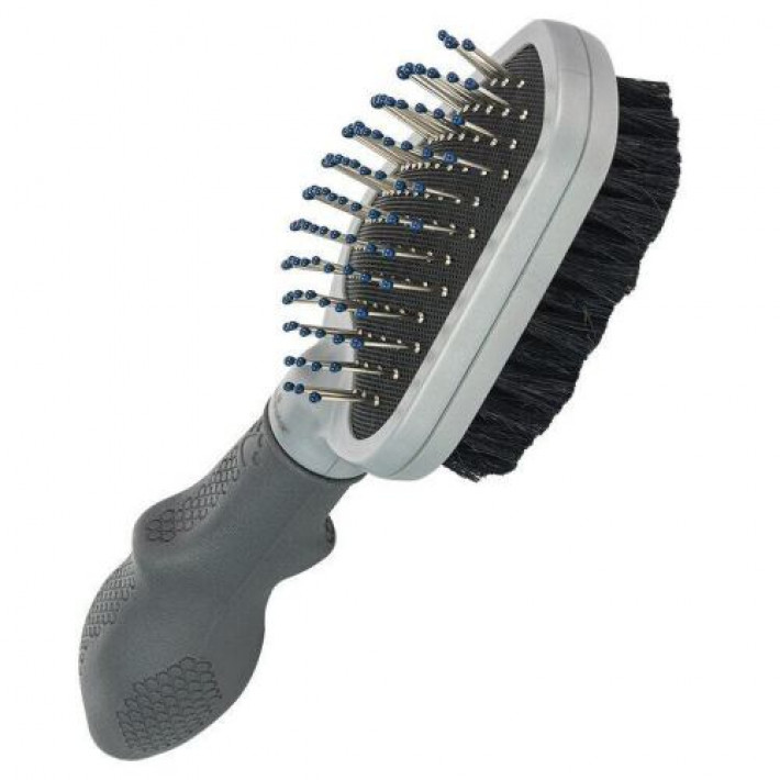 Гребінець-щітка FURminator для котів та собак, двостороння, з гумовою ручкою та захисними кульками