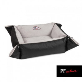 Лежак-трансформер Pet Fashion «Simon» для собак, 54х66х20 см, сірий/чорний
