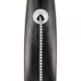 Рулетка Flexi Black Design для собак, трос, розмір XS, 3 м (чорна)