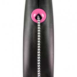 Рулетка Flexi Black Design для собак, трос, розмір XS, 3 м (рожева)