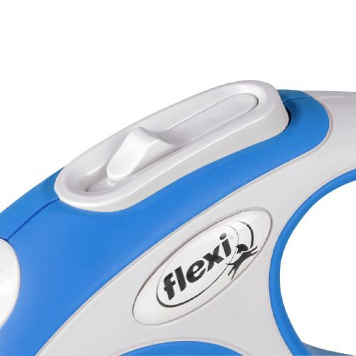 Рулетка Flexi New Comfort для собак, стрічка, розмір XS, 3 м (синя)