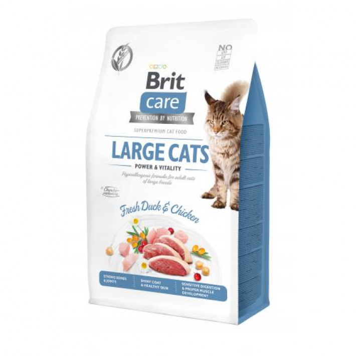Сухий корм Brit Care Cat GF Large Power & Vitality для котів великих порід, качка та курка, 400 г