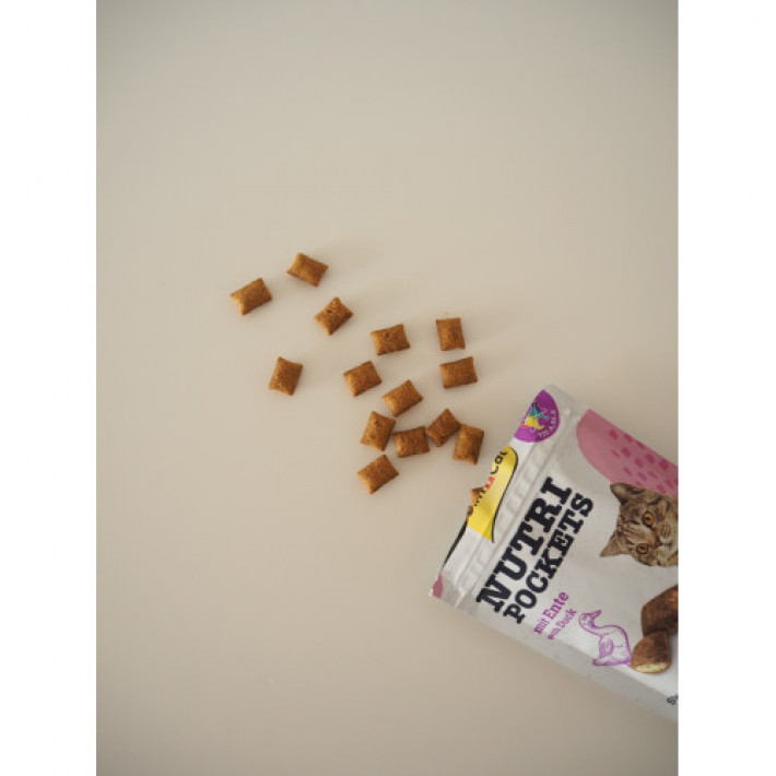 Вітамінні ласощі GimCat Nutri Pockets для котів, качка та мультивітамін, 60 г