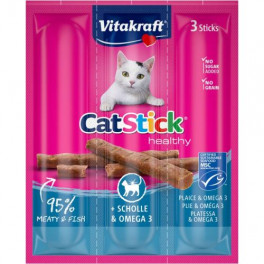 М'ясні палички Vitakraft для котів, камбала та Омега-3, 3 шт