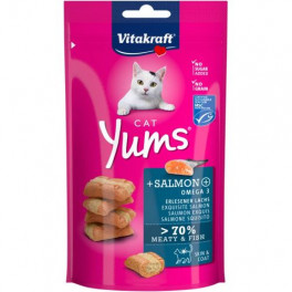 Подушечки Vitakraft Yums для котів, лосось та Омега 3, 40 г
