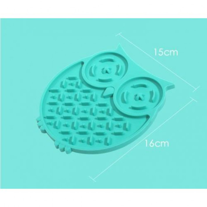Килимок-годівниця WahoPet licky mat сова силіконовий, зелений