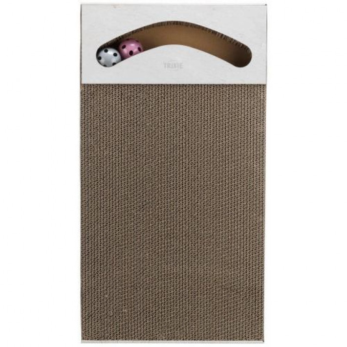 Дряпка Trixie XXL для котів, з двома кульками, картон, 70х6х38 cм (пісочний)