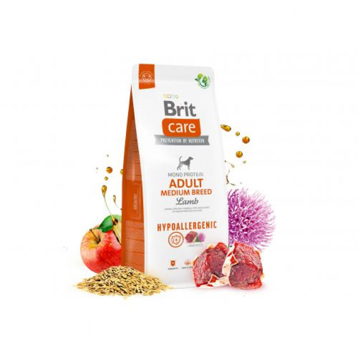 Сухий корм Brit Care Dog Hypoallergenic Adult Medium Breed для собак середніх порід, гіпоалергенний з ягням, 3 кг