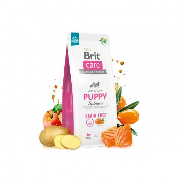 Сухий корм Brit Care Dog Grain-free Puppy для цуценят, беззерновий з лососем, 1 кг