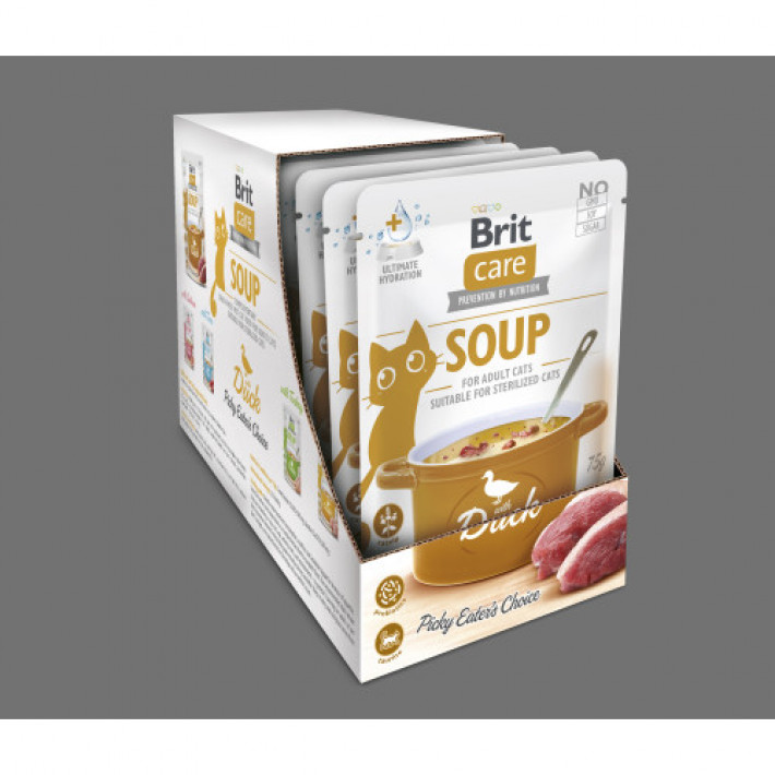 Корм вологий "Суп для котів Brit Care Soup with Duck з качкою", 75 г