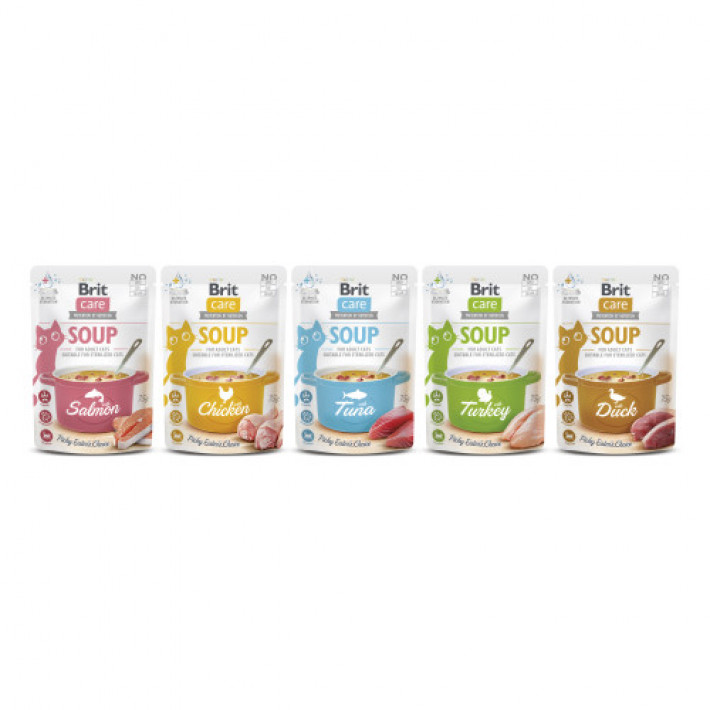 Корм вологий "Суп для котів Brit Care Soup with Tuna з тунцем", 75 г