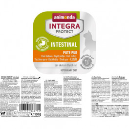 Корм вологий ветеринарний для котів Integra Protect Intestinal Pure Turkey при захворюванні ШКТ, моно індичка, 100 г
