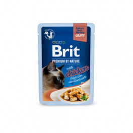 Корм вологий Brit Premium Delicate Fillets in Gravy Chicken for Sterilised для стерилізованих котів філе в соусі курка 85 г