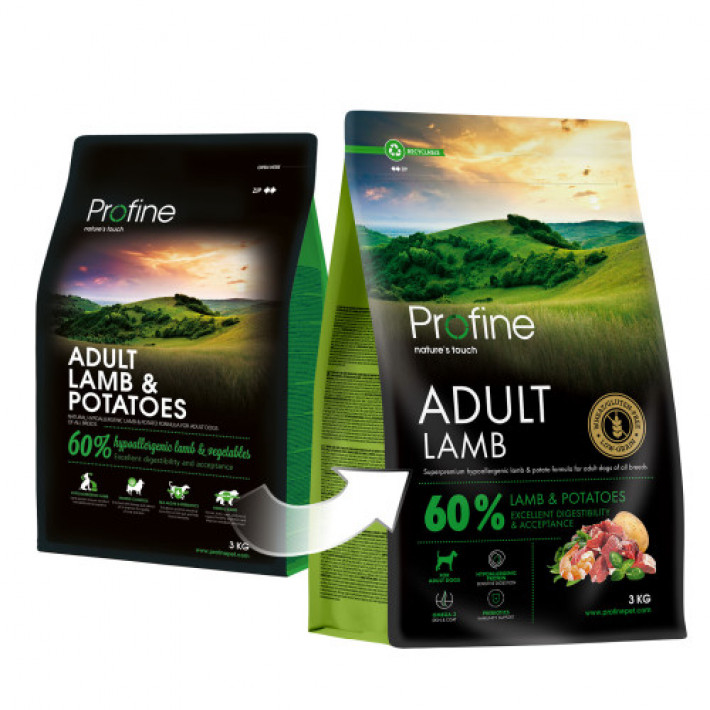 Корм сухий Profine Lamb and Potatoes для дорослих собак всіх порід, з ягнятиною та картоплею, 3 кг