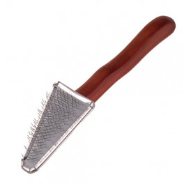 Пуходерка Dezynadog Soft Triangle Slicker Brush трикутна пласка для місць навколо очей лап і морди для цуценят та малих порід