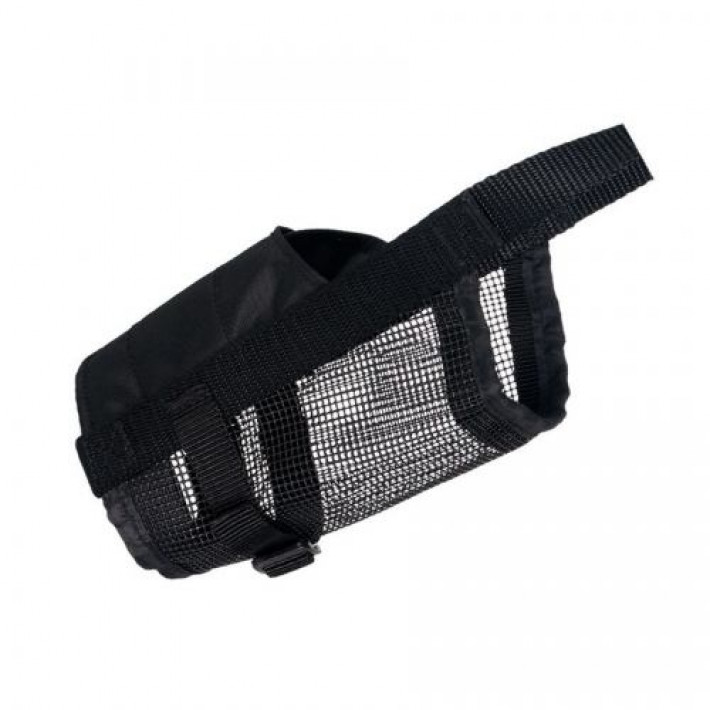 Намордник Trixie для собак, з сітчастою вставкою, поліестер, L-XL 22-34 см/28-46 см (чорний)
