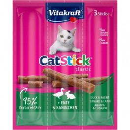 М'ясні палички Vitakraft для котів, качка та кролик, 3 шт
