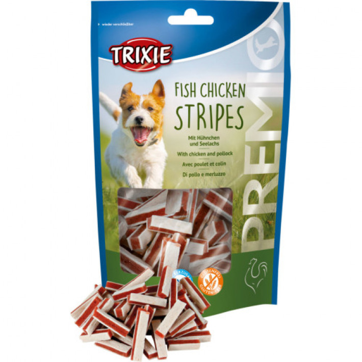 Ласощі Trixie Premio Fish Chicken Stripes для собак палички з куркою та лососем 75 г