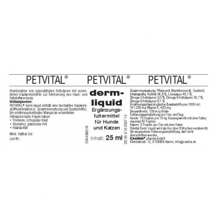 Тонік Canina Derm-Liquid для собак та котів, для проблемної шерсті, 25 мл