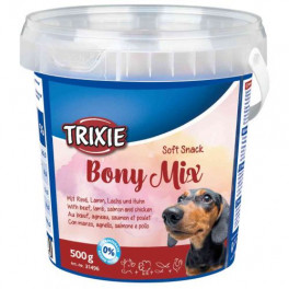 Ласощі Trixie Soft Snack Bony Mix для собак з яловичиною ягням лососем та куркою 500 г