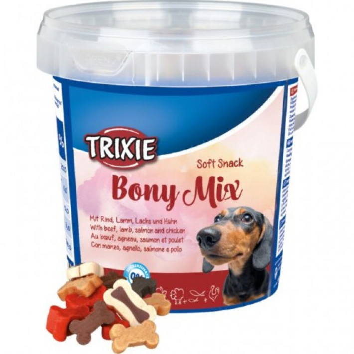 Ласощі Trixie Soft Snack Bony Mix для собак з яловичиною ягням лососем та куркою 500 г
